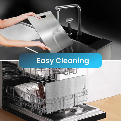 Rovenca 100% Pure Titanium Cutting Board: No More Microplastics, Bacteria or Dull Knives