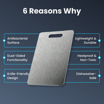 Rovenca 100% Pure Titanium Cutting Board: No More Microplastics, Bacteria or Dull Knives