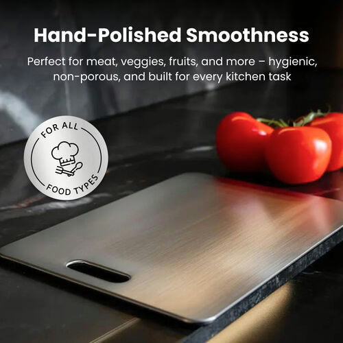 Rovenca 100% Pure Titanium Cutting Board: No More Microplastics, Bacteria or Dull Knives