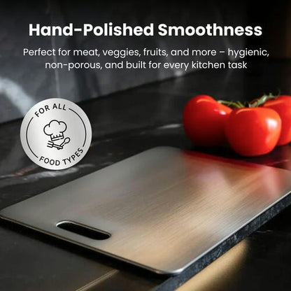 Rovenca 100% Pure Titanium Cutting Board: No More Microplastics, Bacteria or Dull Knives