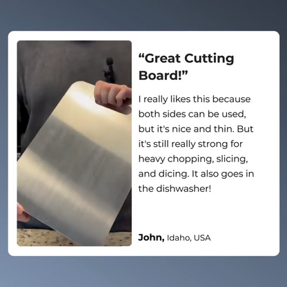 Rovenca 100% Pure Titanium Cutting Board: No More Microplastics, Bacteria or Dull Knives